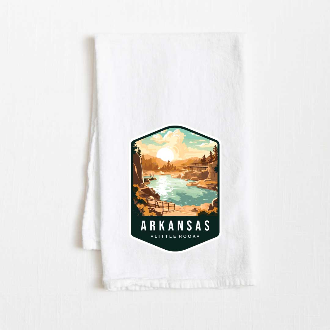 Arkansas Vintage Illustrated State Flour Sack Kitchen Towel - 36” x 32”