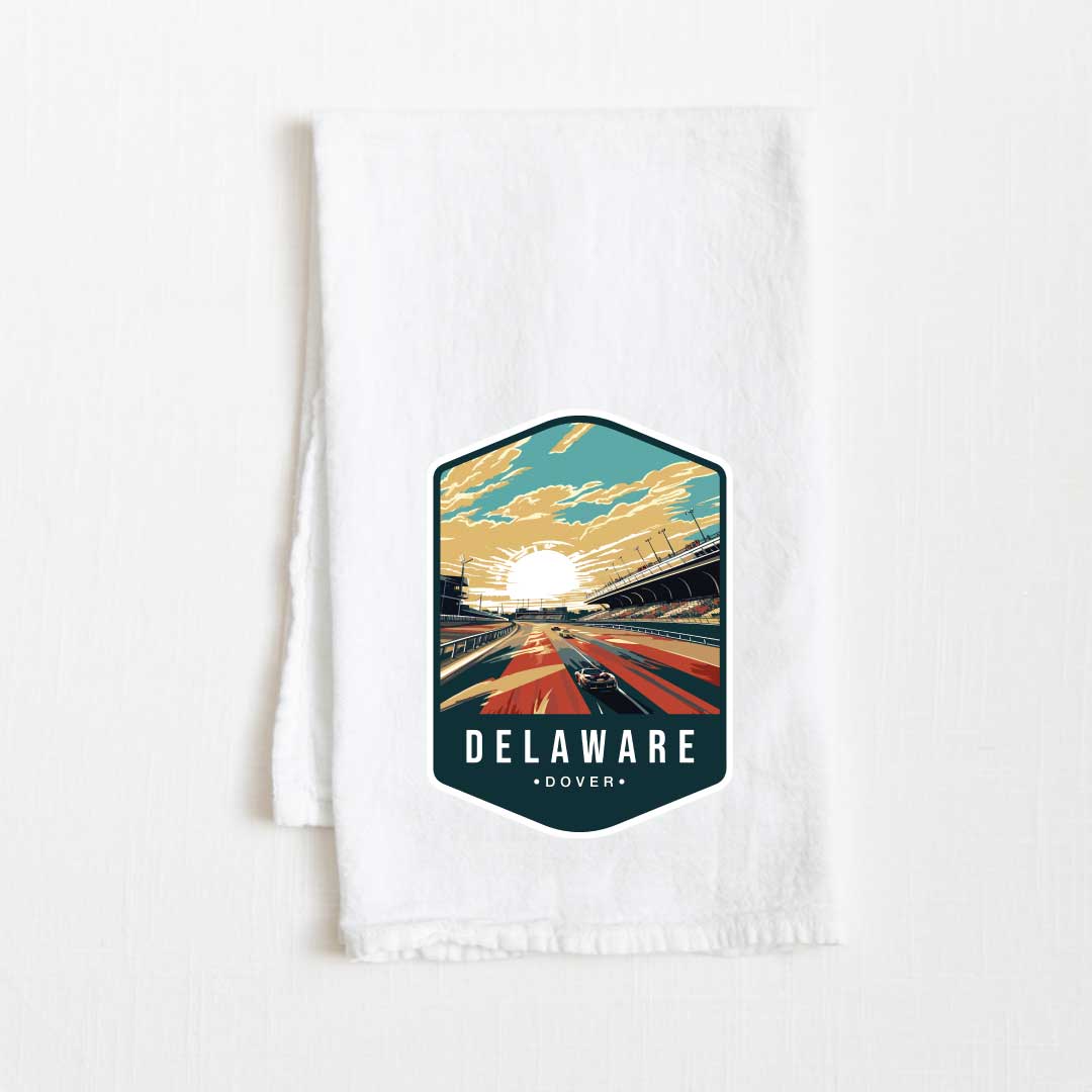 Delaware Vintage Illustrated State Flour Sack Kitchen Towel - 36” x 32”