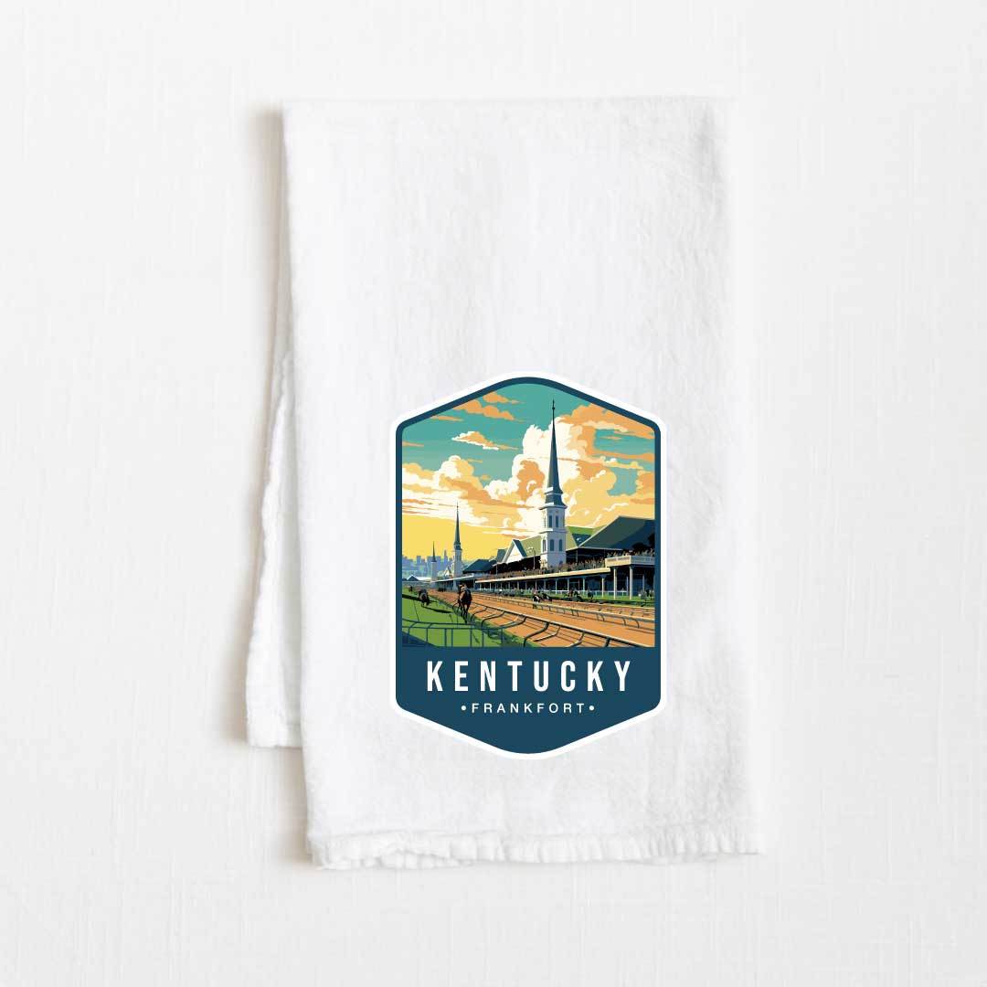 Kentucky Vintage Illustrated State Flour Sack Kitchen Towel - 36” x 32”