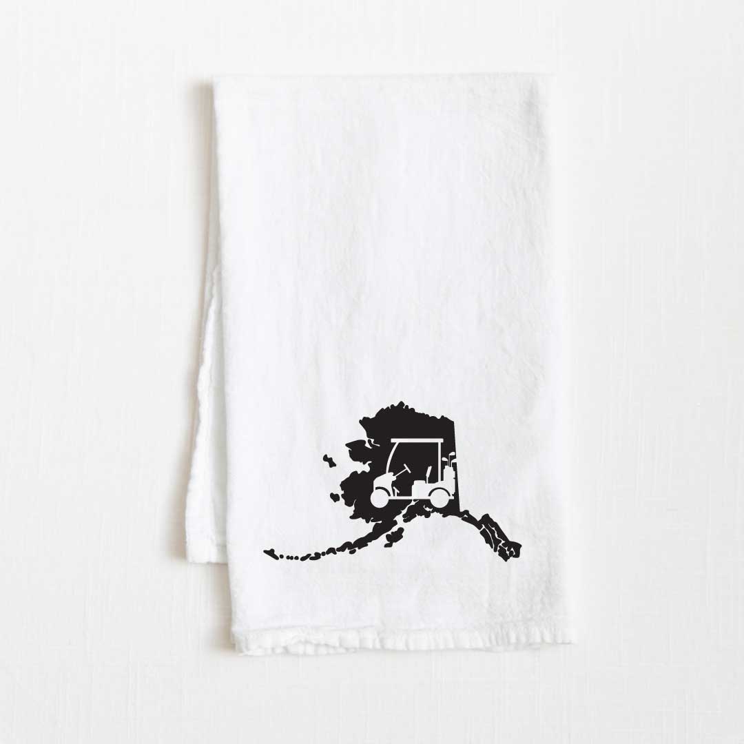 Alaska Golf Cart State Flour Sack Kitchen Towel - 36” x 32”