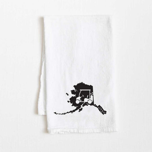 Alaska Golf Cart State Flour Sack Kitchen Towel - 36” x 32”