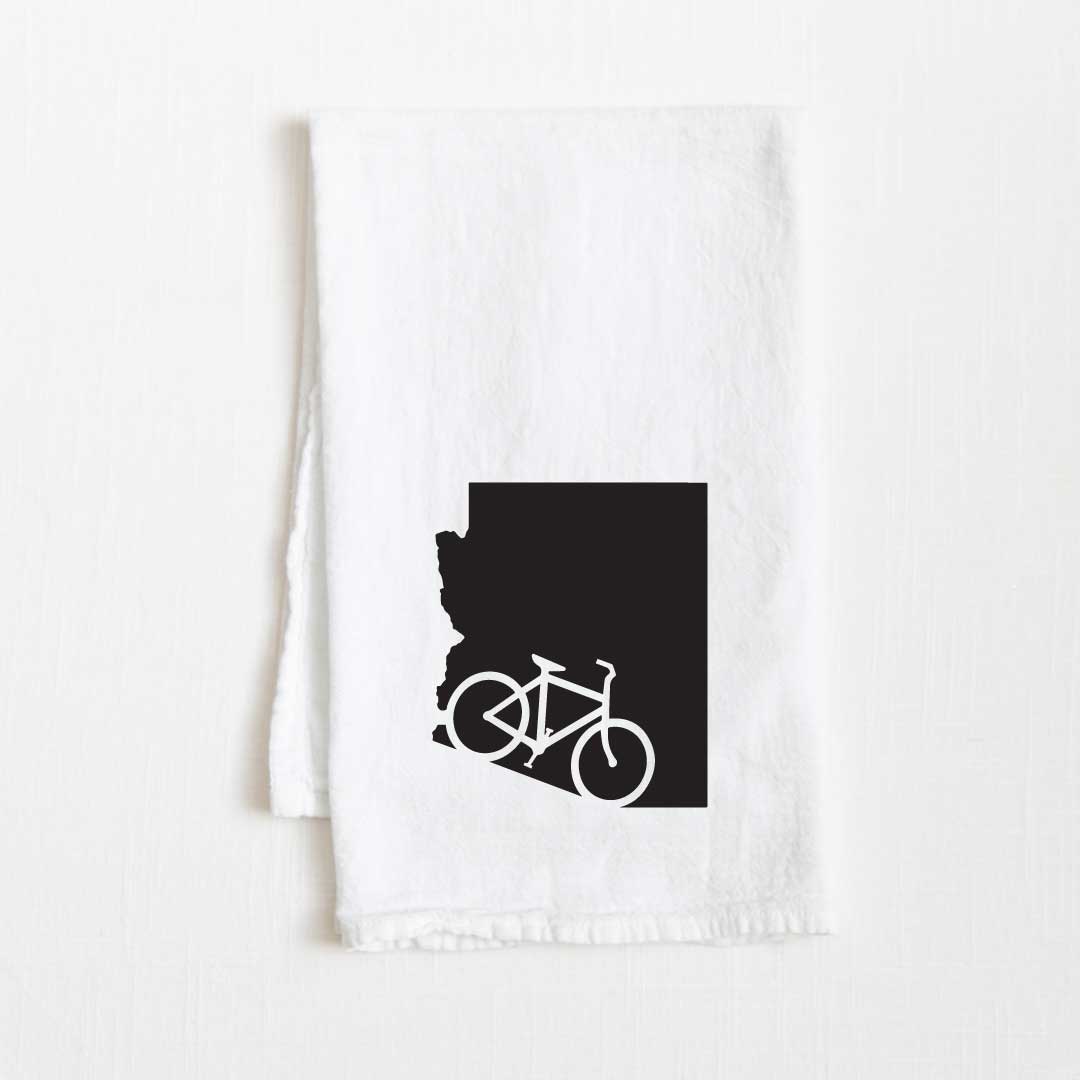 Arizona Bike State Flour Sack Kitchen Towel - 36” x 32”