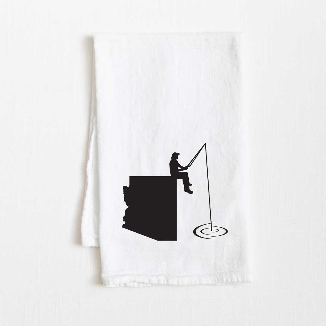 Arkansas Fishing State Flour Sack Kitchen Towel - 36” x 32”