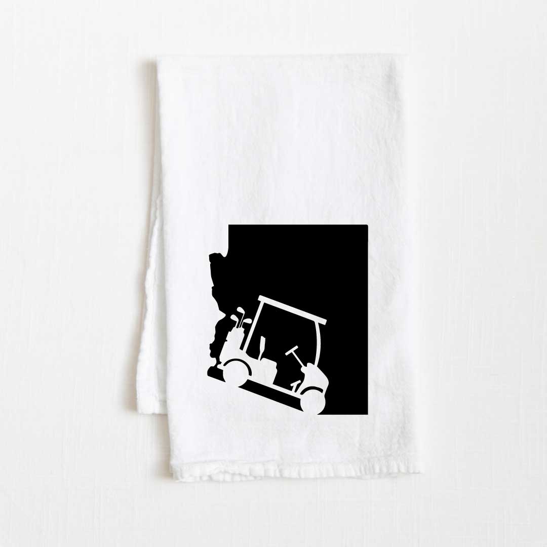 Arizona Golf Cart State Flour Sack Kitchen Towel - 36” x 32”