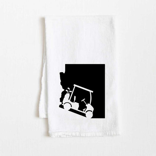 Arizona Golf Cart State Flour Sack Kitchen Towel - 36” x 32”