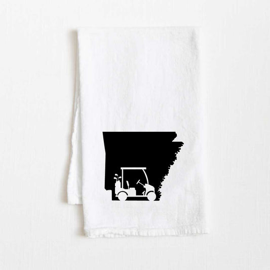 Arkansas Golf Cart State Flour Sack Kitchen Towel - 36” x 32”
