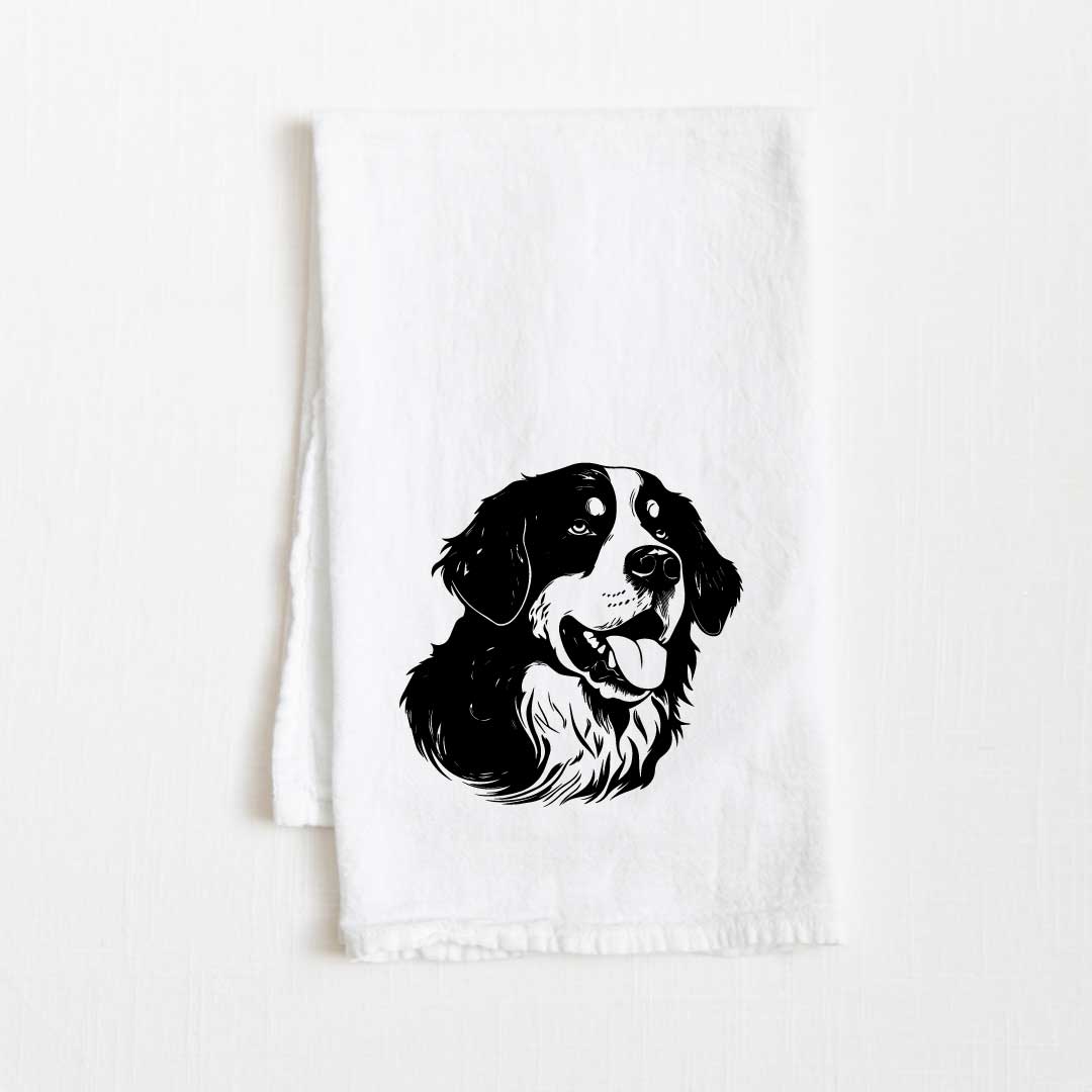 Bernese Mountain Dog Flour Sack Kitchen Towel - 36" x 32"