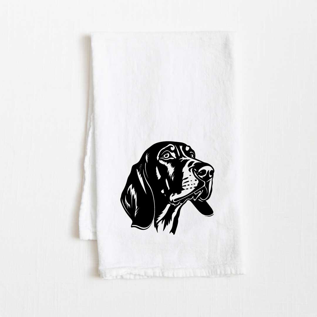 Black & Tan Coonhound Dog Flour Sack Kitchen Towel - 36" x 32"