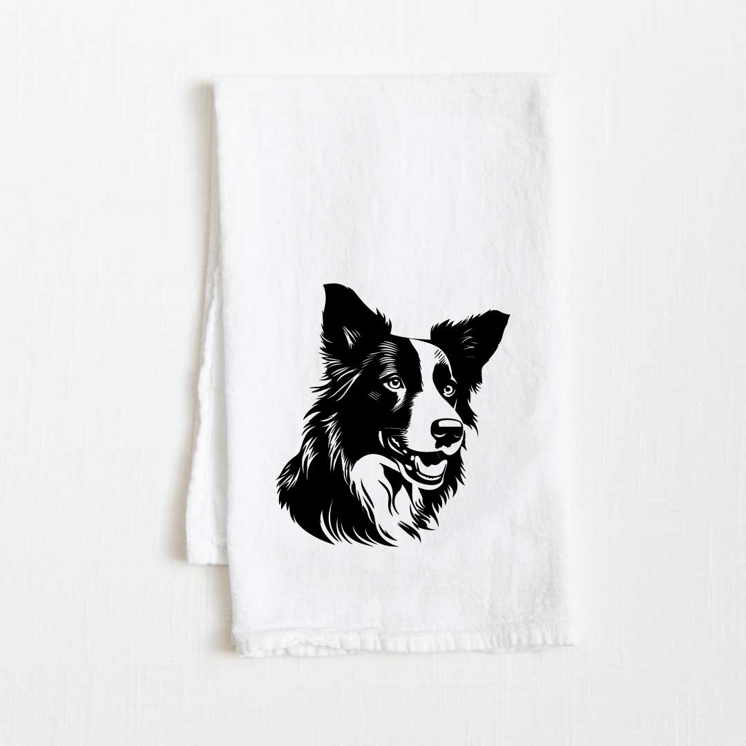 Border Collie Dog Flour Sack Kitchen Towel - 36" x 32"
