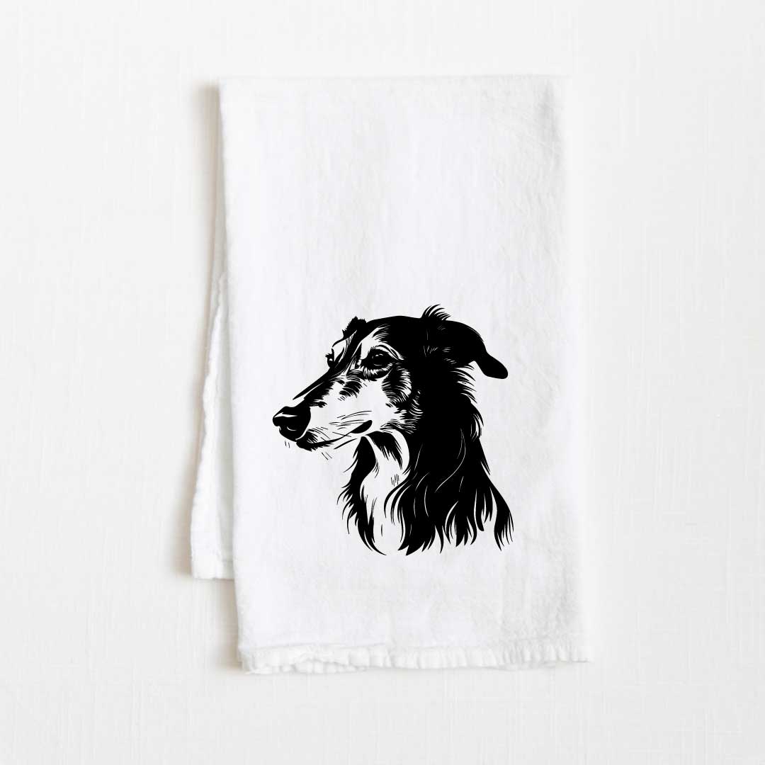 Borzoi Dog Flour Sack Kitchen Towel - 36" x 32"