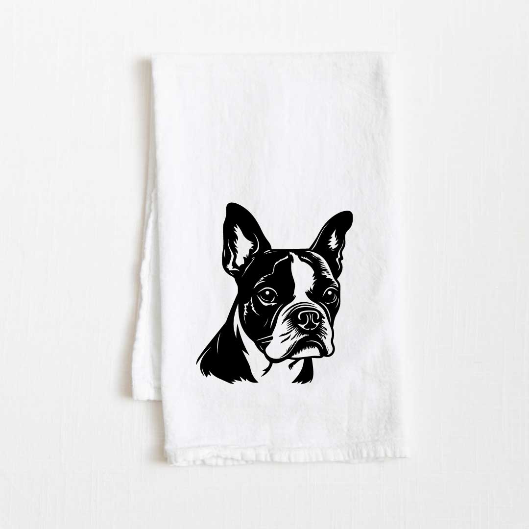 Boston Terrier Dog Flour Sack Kitchen Towel - 36" x 32"