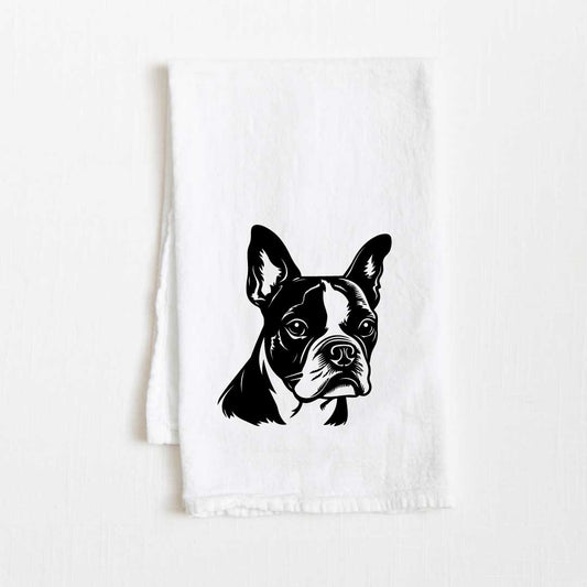 Boston Terrier Dog Flour Sack Kitchen Towel - 36" x 32"