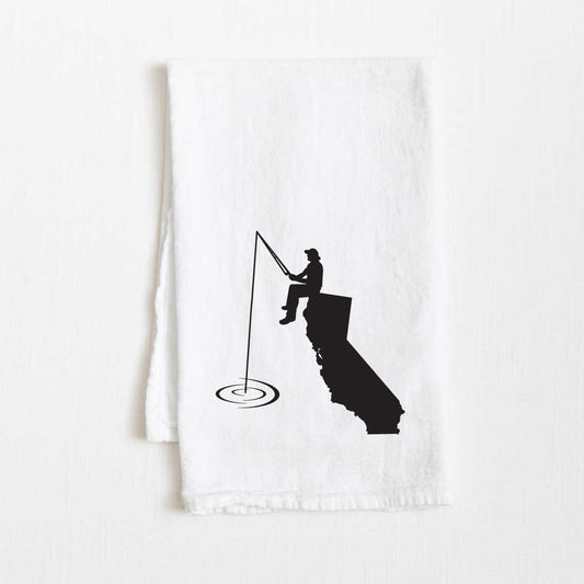 California Fishing State Flour Sack Kitchen Towel - 36” x 32”