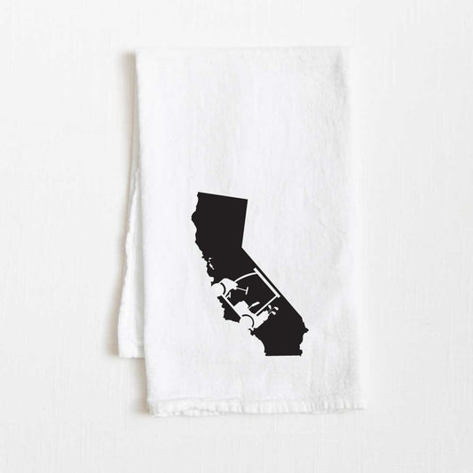 California Golf Cart State Flour Sack Kitchen Towel - 36” x 32”