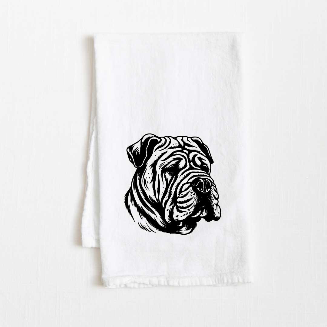 Chinese Shar Pei Dog Flour Sack Kitchen Towel - 36" x 32"