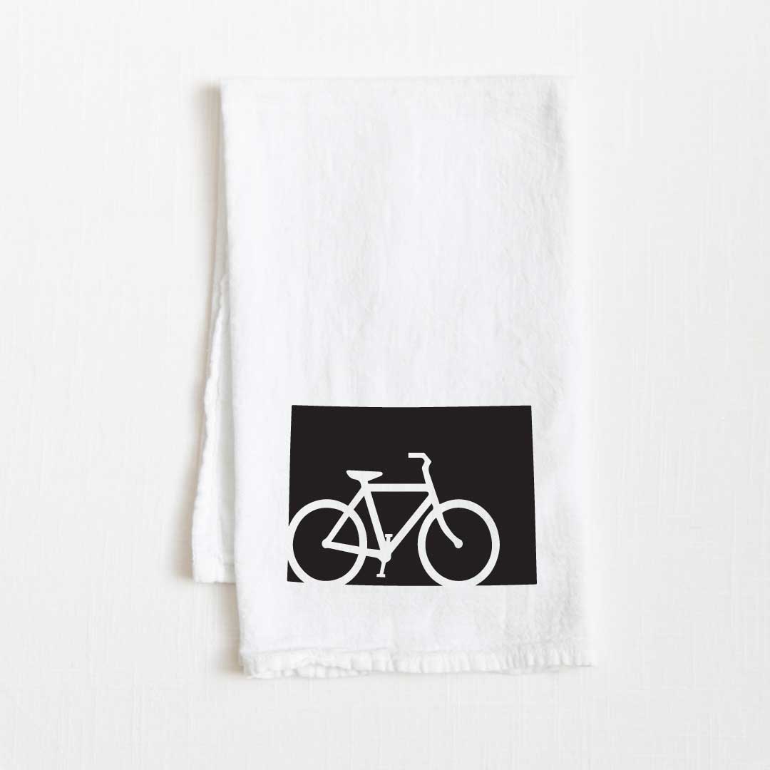 Colorado Bike State Flour Sack Kitchen Towel - 36” x 32”