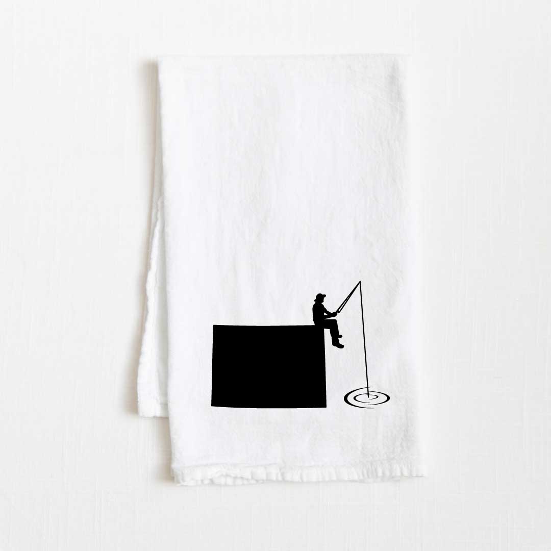 Connecticut Fishing State Flour Sack Kitchen Towel - 36” x 32”