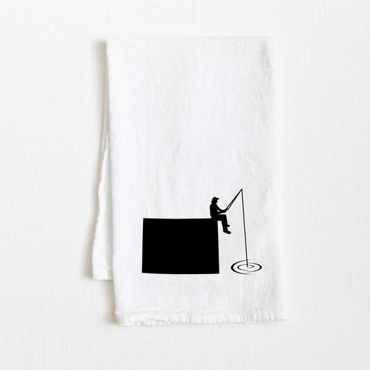 Connecticut Fishing State Flour Sack Kitchen Towel - 36” x 32”
