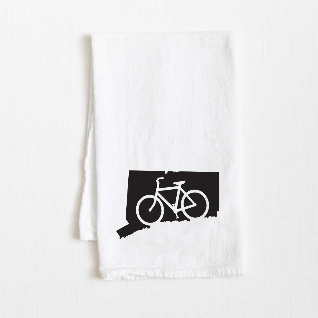Connecticut Bike State Flour Sack Kitchen Towel - 36” x 32”