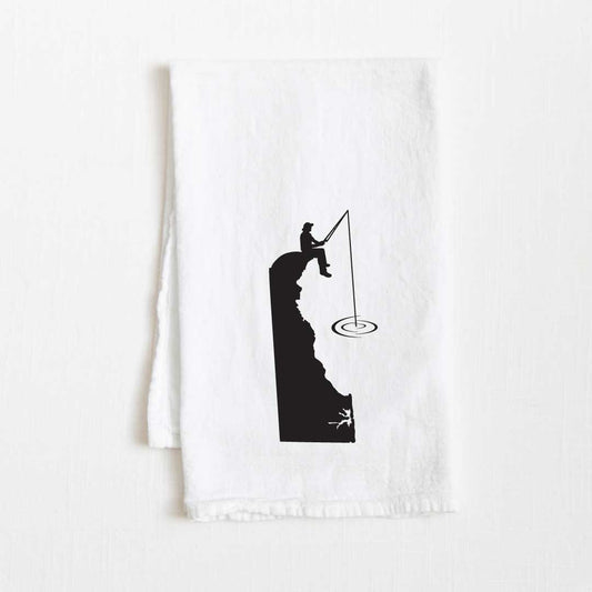 Delaware Fishing State Flour Sack Kitchen Towel - 36” x 32”