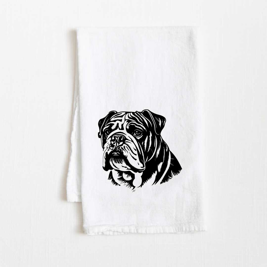 English Bulldog Dog Flour Sack Kitchen Towel - 36" x 32"