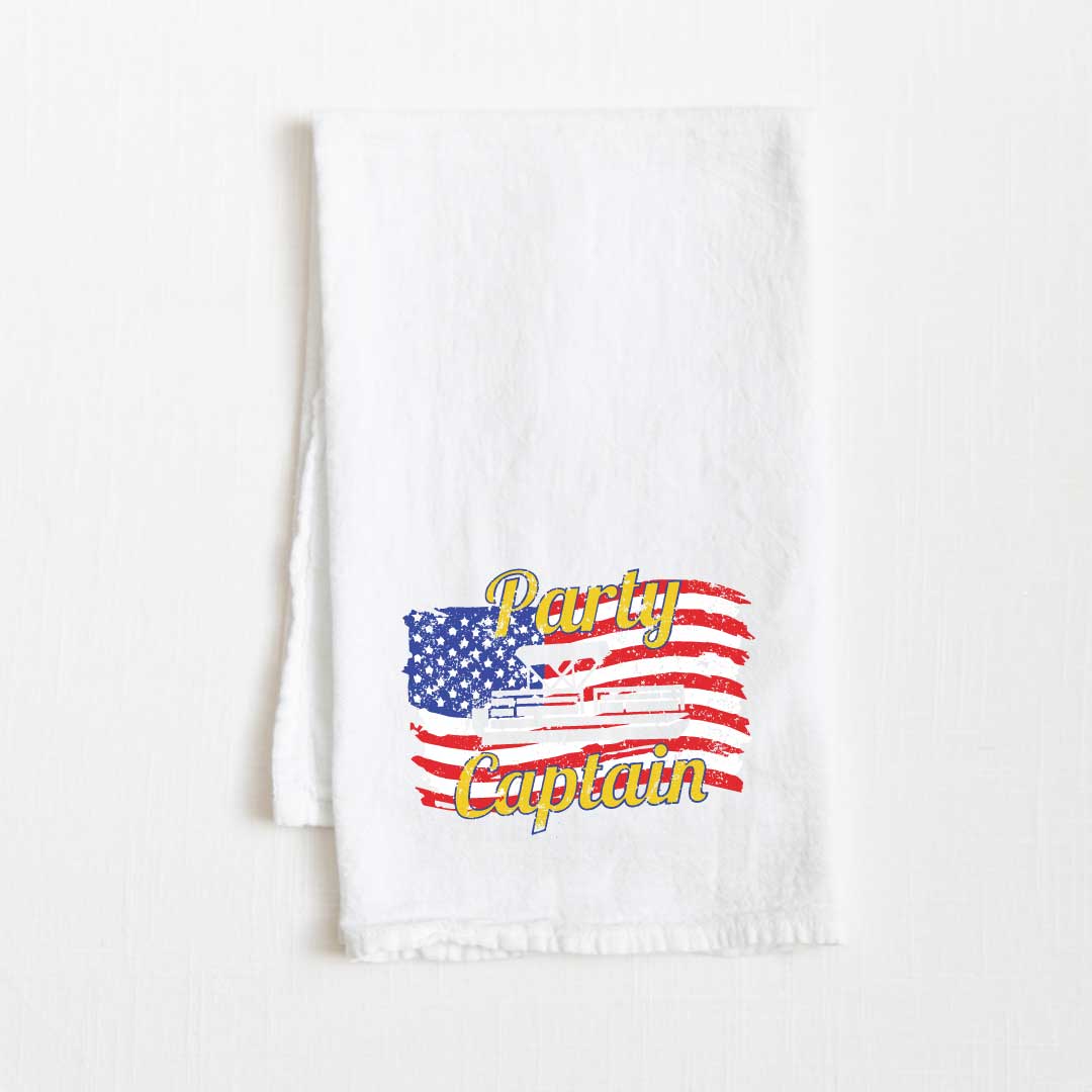 Fourth of July Party Captain Flour Sack Kitchen Towel - 36” x 32”