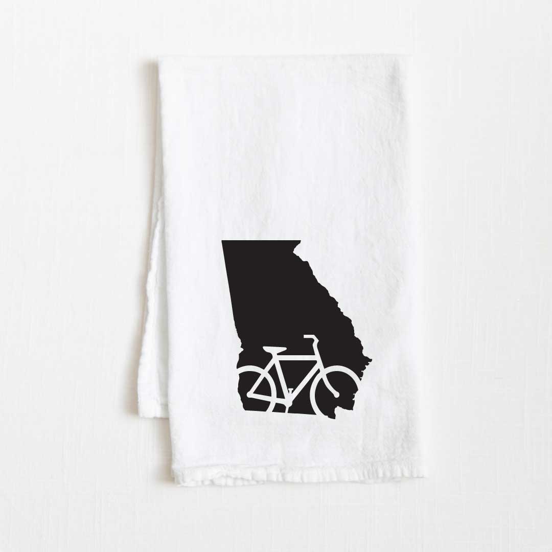 Georgia Bike State Flour Sack Kitchen Towel - 36” x 32”