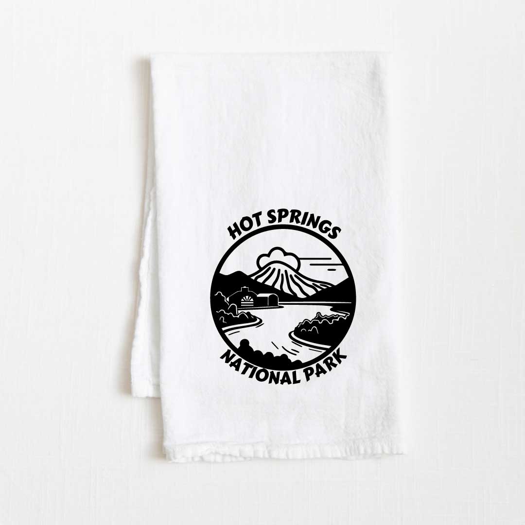 Hot Spring National Park Flour Sack Kitchen Towel - 36” x 32”