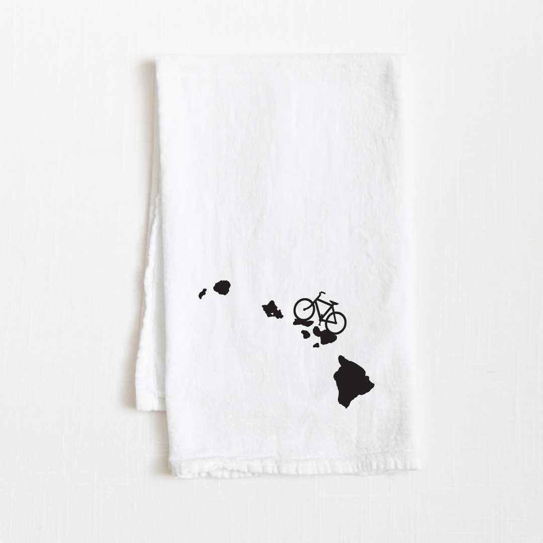 Hawaii Bike State Flour Sack Kitchen Towel - 36” x 32”