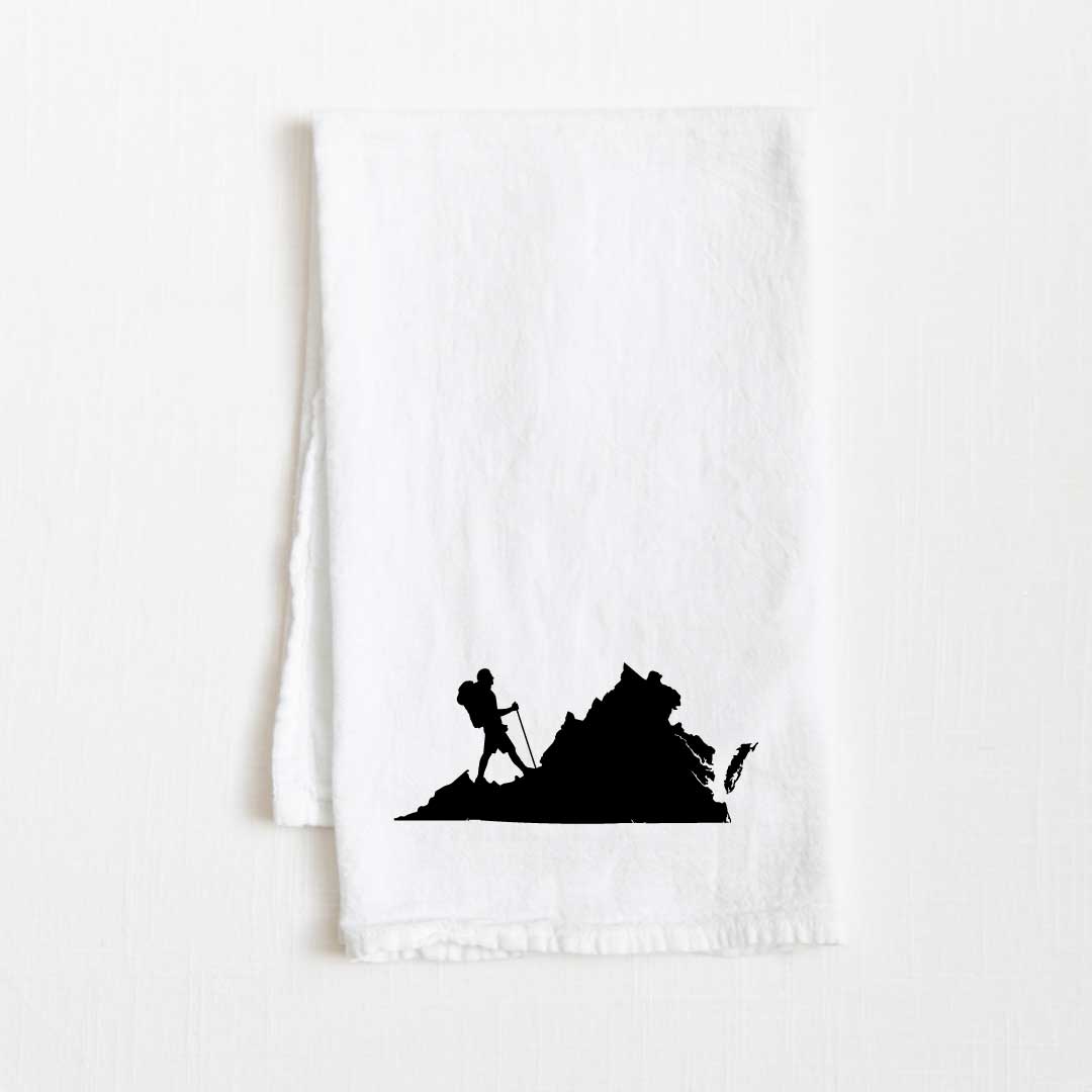 Virginia Hiking State Flour Sack Kitchen Towel - 36” x 32”