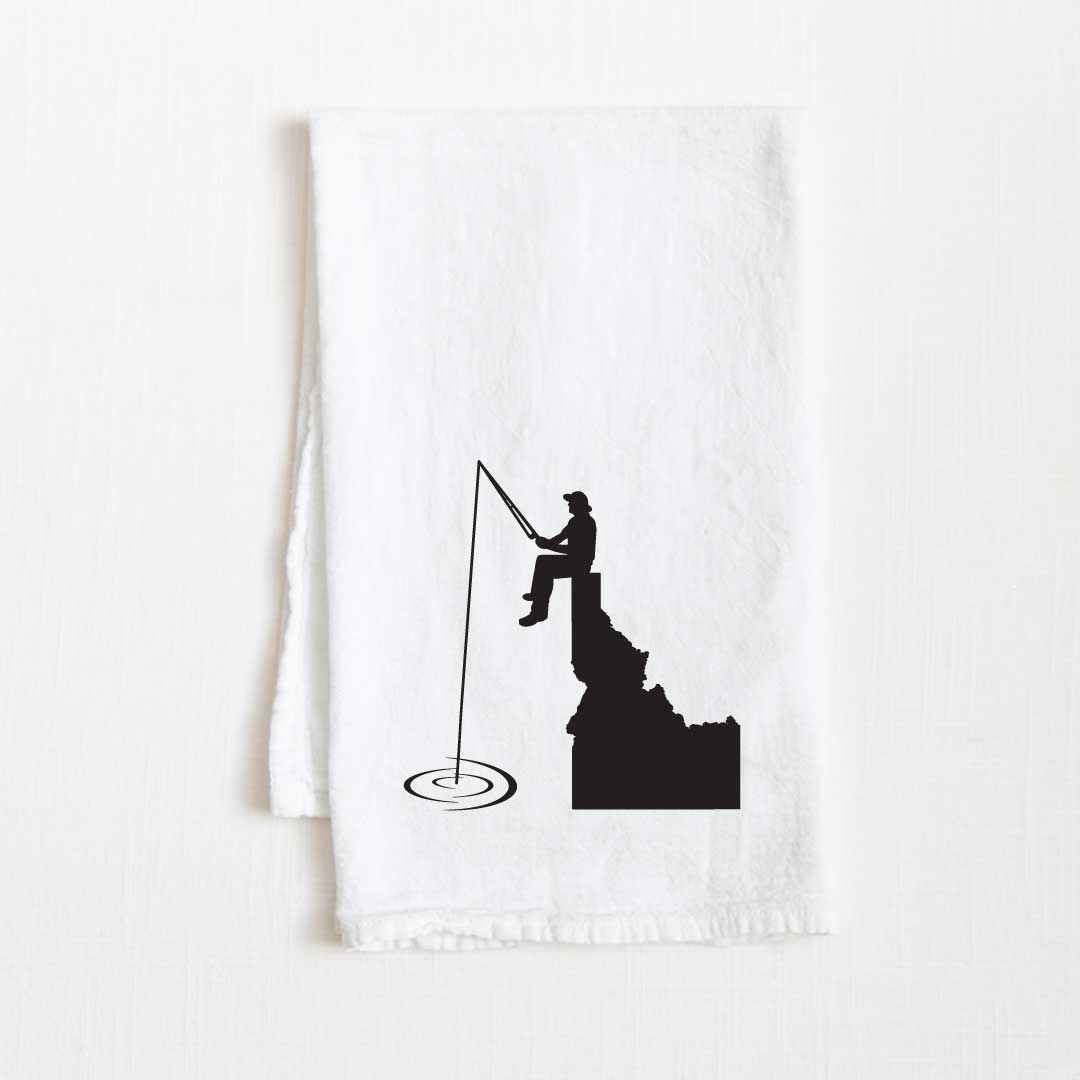 Idaho Fishing State Flour Sack Kitchen Towel - 36” x 32”