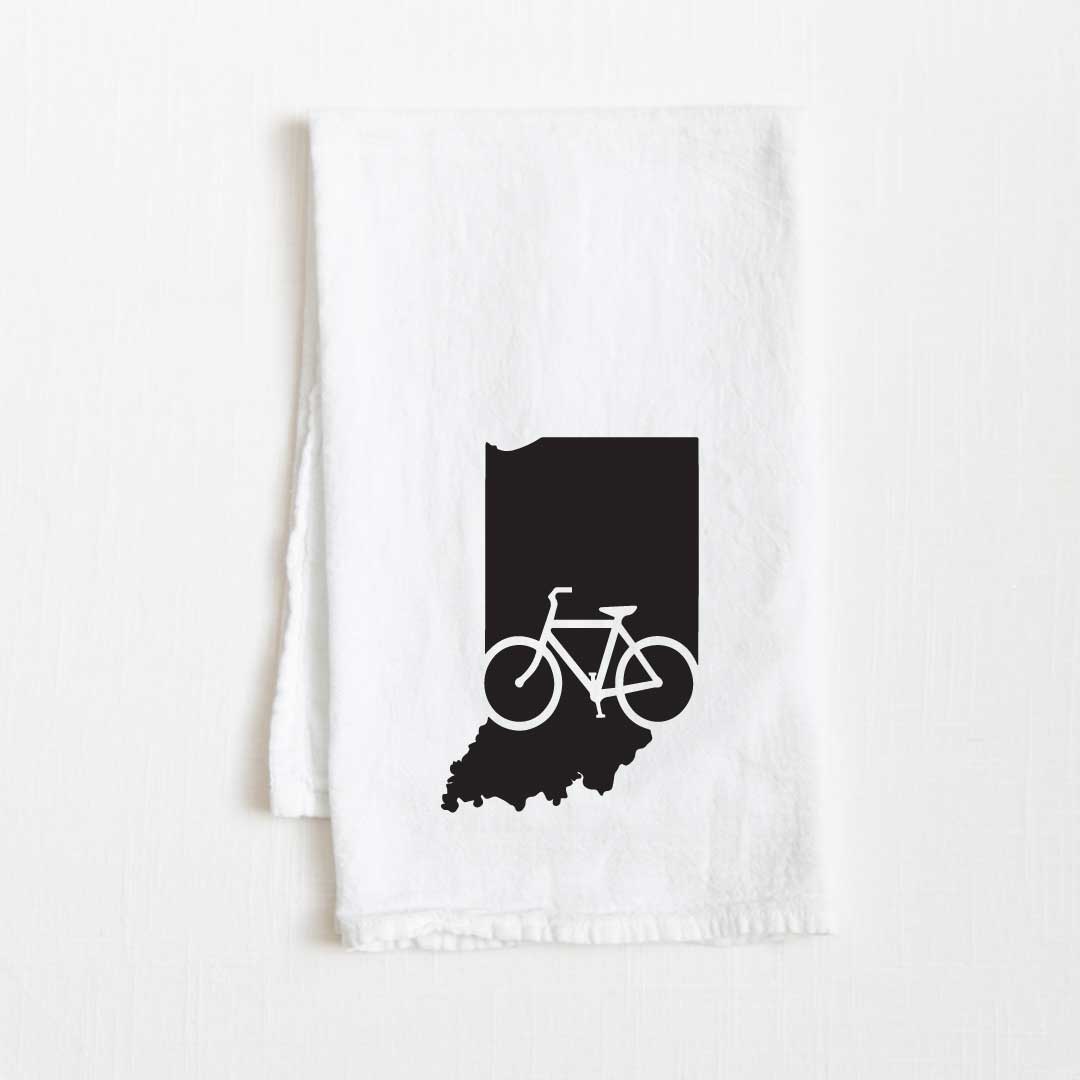 Indiana Bike State Flour Sack Kitchen Towel - 36” x 32”
