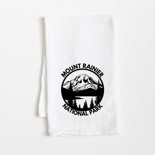 Mount Rainier National Park Flour Sack Kitchen Towel - 36” x 32”