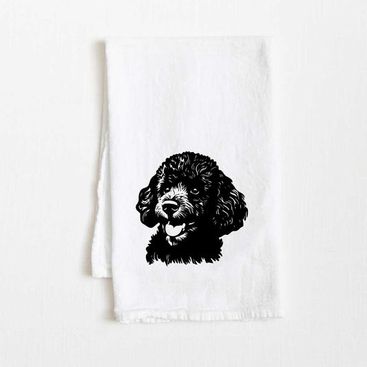 Miniature Poodle Dog Flour Sack Kitchen Towel - 36" x 32"