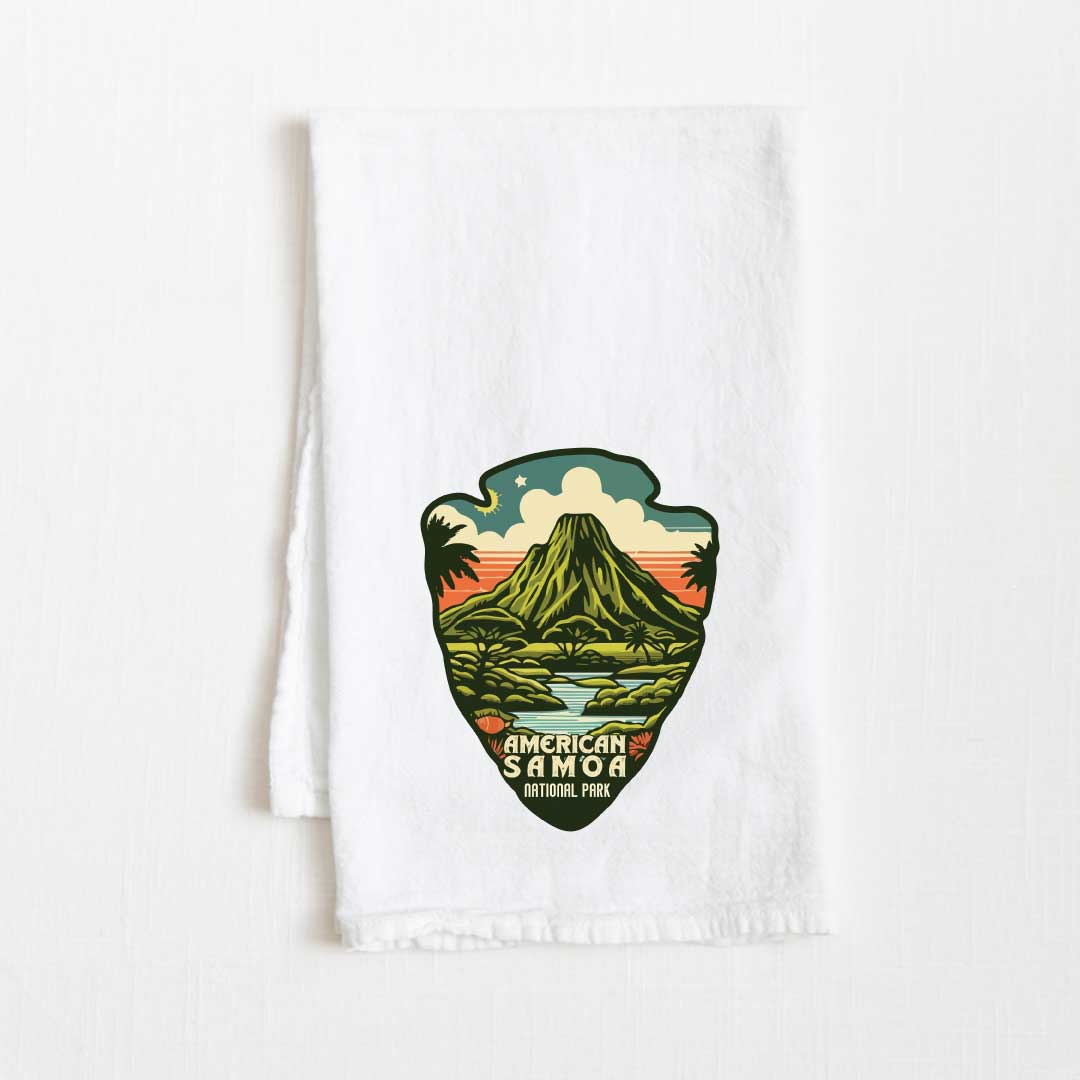 American Samoa National Park Vintage Illustrated Flour Sack Kitchen Towel - 36” x 32”