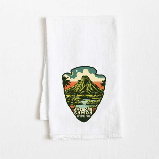 American Samoa National Park Vintage Illustrated Flour Sack Kitchen Towel - 36” x 32”
