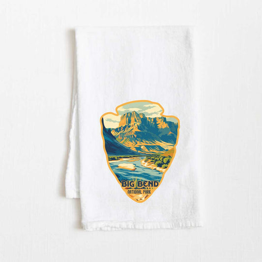 Big Bend National Park Vintage Illustrated Flour Sack Kitchen Towel - 36” x 32”