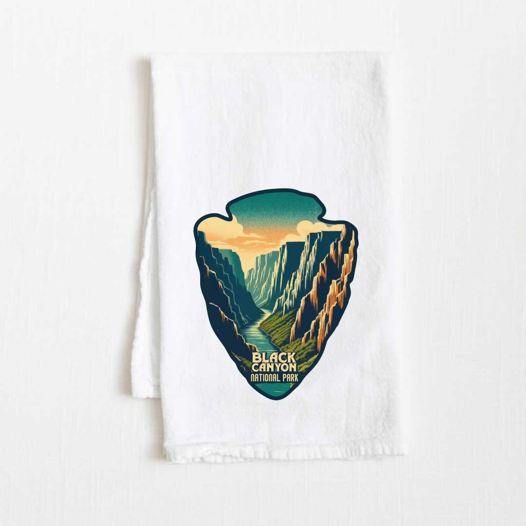 Black Canyon Of The Gunnison National Park Vintage Illustrated Flour Sack Kitchen Towel - 36” x 32”