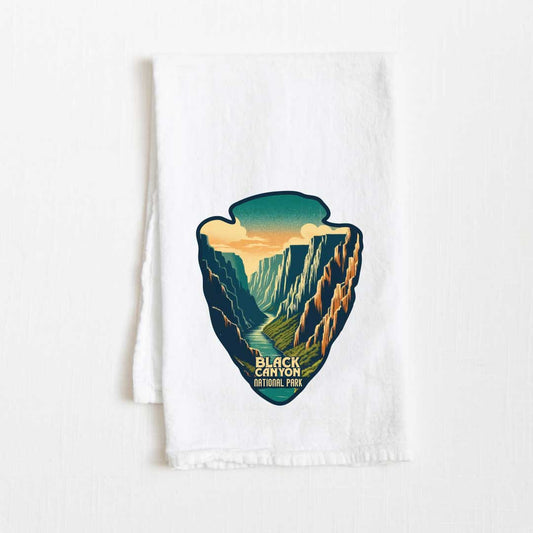 Black Canyon Of The Gunnison National Park Vintage Illustrated Flour Sack Kitchen Towel - 36” x 32”