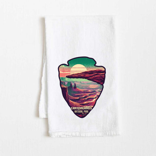 Canyon Lands National Park Vintage Illustrated Flour Sack Kitchen Towel - 36” x 32”