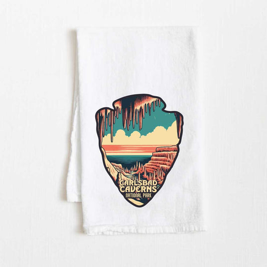 Carlsbad Caverns National Park Vintage Illustrated Flour Sack Kitchen Towel - 36” x 32”