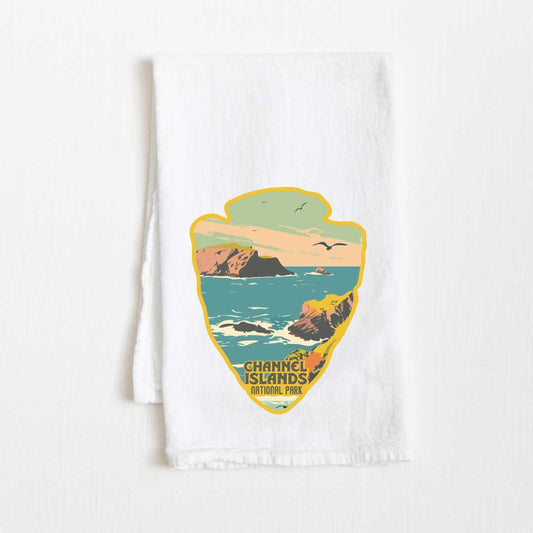 Channel Islands National Park Vintage Illustrated Flour Sack Kitchen Towel - 36” x 32”