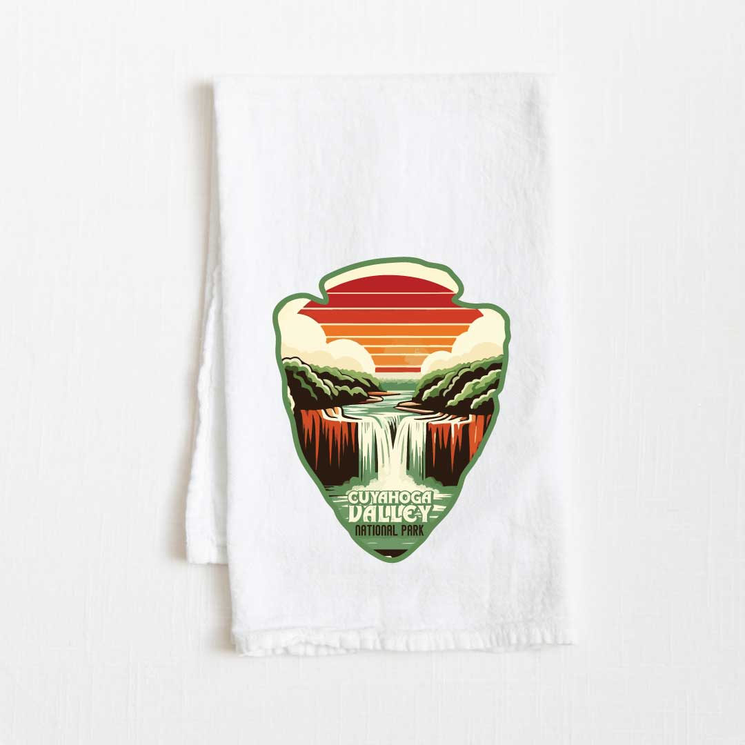 Cuyahoga Valley National Park Vintage Illustrated Flour Sack Kitchen Towel - 36” x 32”