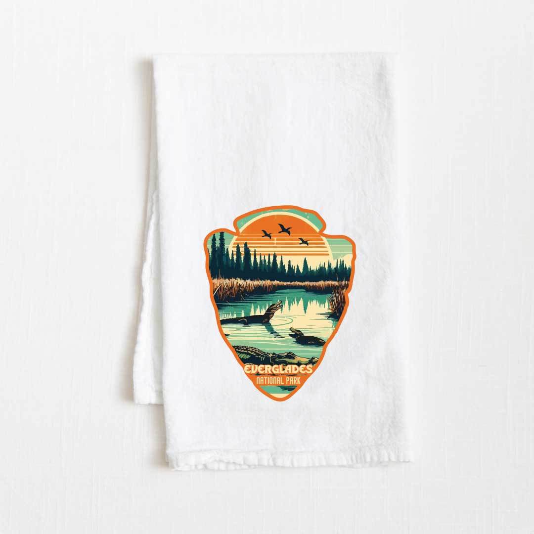 Everglades National Park Vintage Illustrated Flour Sack Kitchen Towel - 36” x 32”
