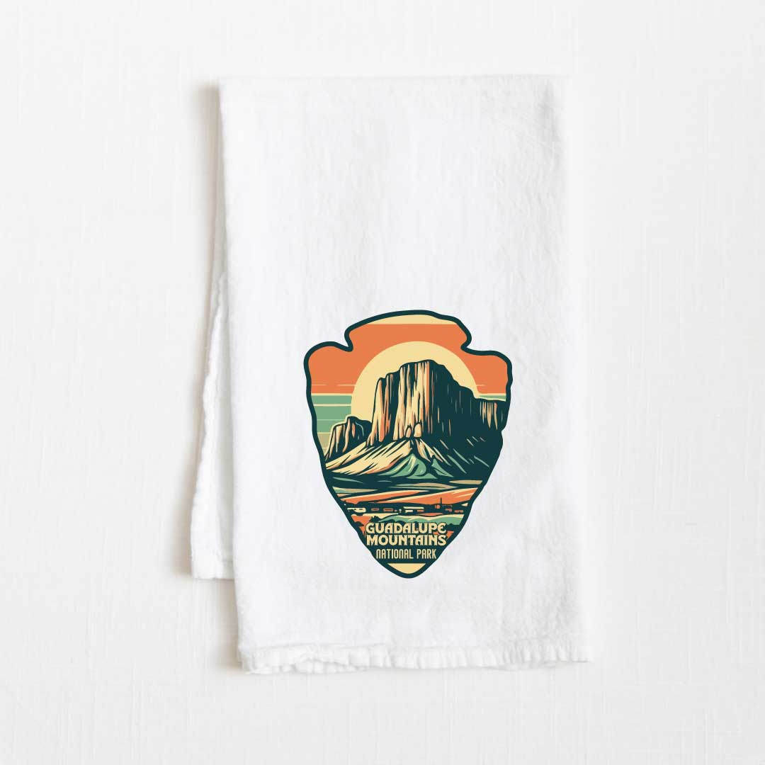 Guadalupe Mountains National Park Vintage Illustrated Flour Sack Kitchen Towel - 36” x 32”