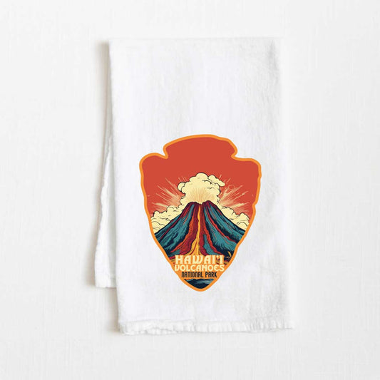 Hawai’i Volcanoes National Park Vintage Illustrated Flour Sack Kitchen Towel - 36” x 32”