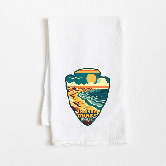 Indiana Dunes National Park Vintage Illustrated Flour Sack Kitchen Towel - 36” x 32”