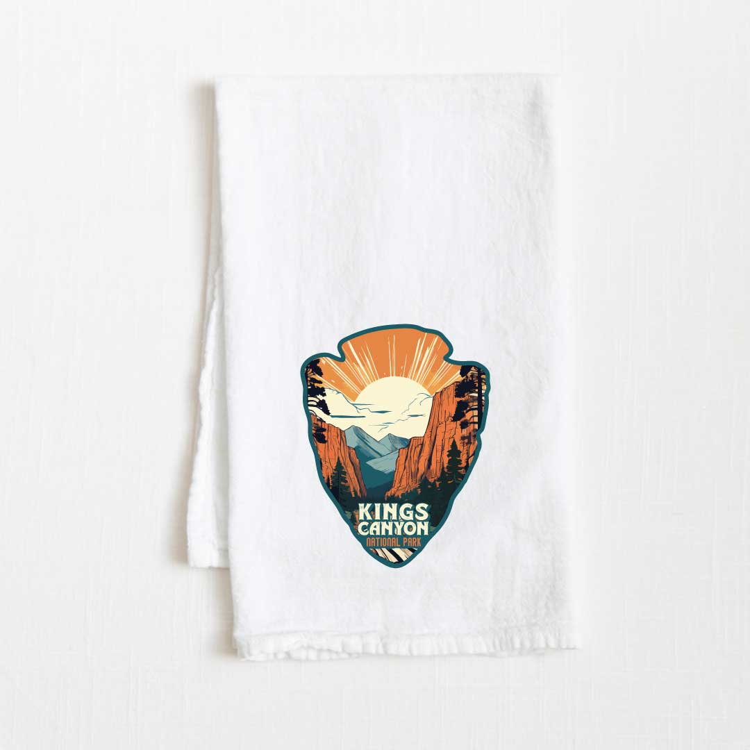 Kings Canyon National Park Vintage Illustrated Flour Sack Kitchen Towel - 36” x 32”