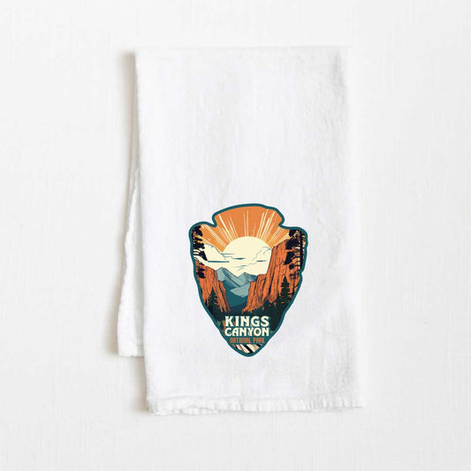 Kings Canyon National Park Vintage Illustrated Flour Sack Kitchen Towel - 36” x 32”