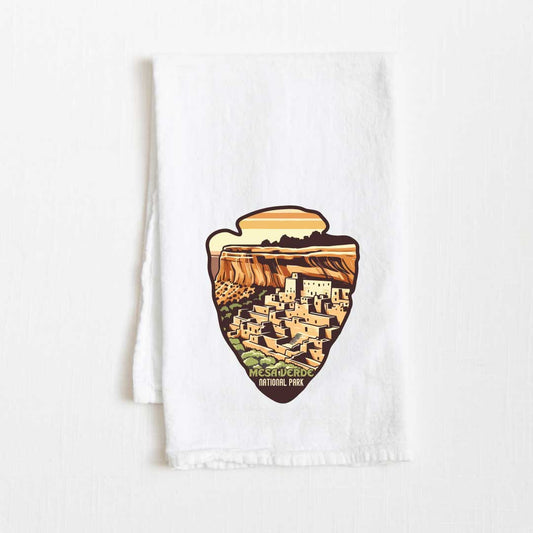 Mesa Verde National Park Vintage Illustrated Flour Sack Kitchen Towel - 36” x 32”
